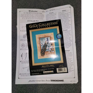 Dimensions Gold Petites Cross Stitch CHART ONLY Beautiful Bird Peacock 5"x7”